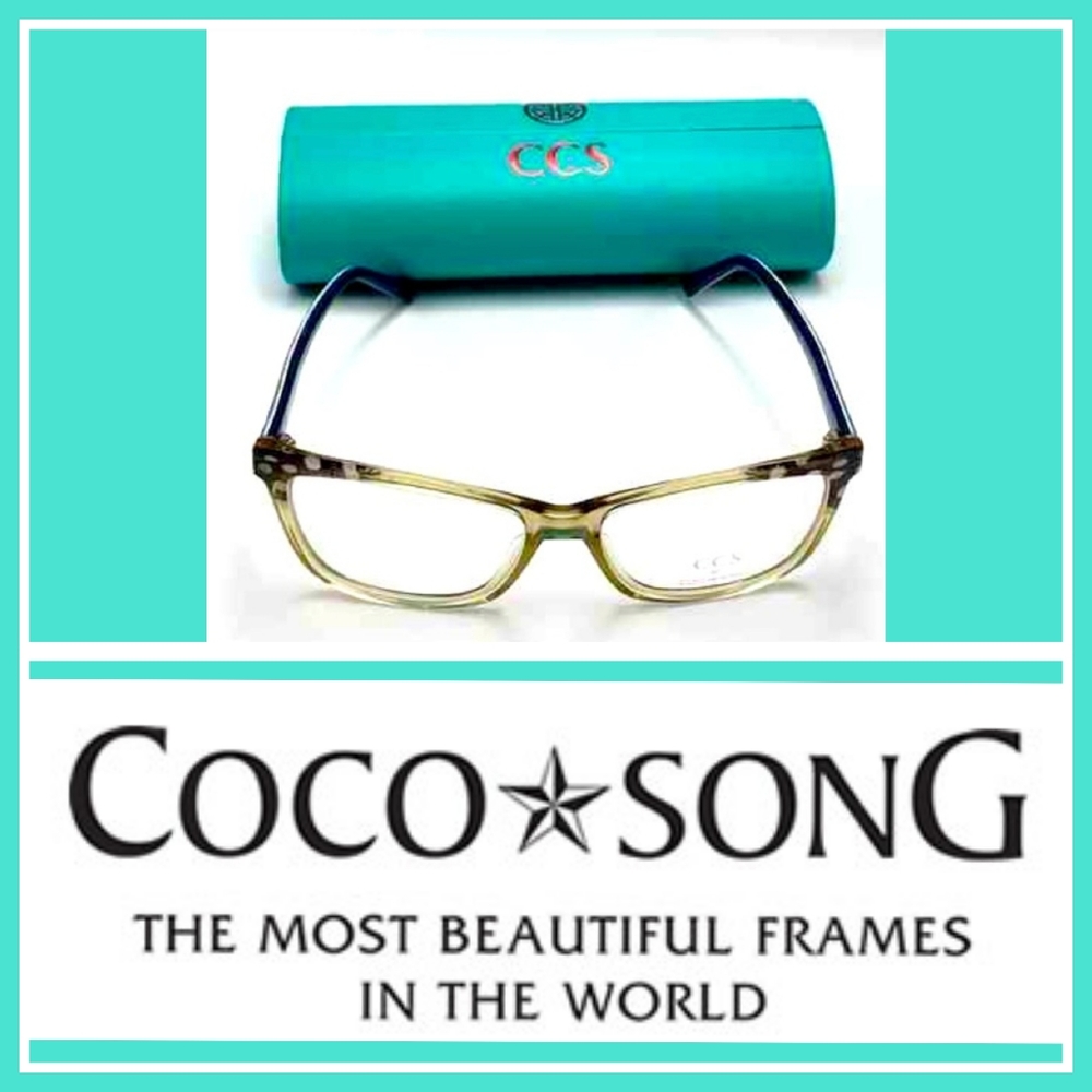 Coco Song Eyeglasses Frame Women's CCS100 04 Blue/Beige 54-16-140